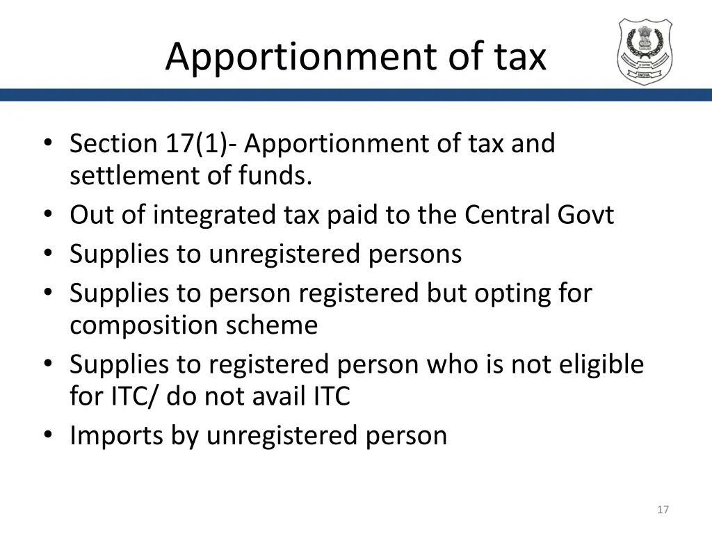 apportionment of tax