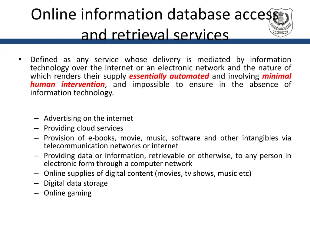 online information database access and retrieval