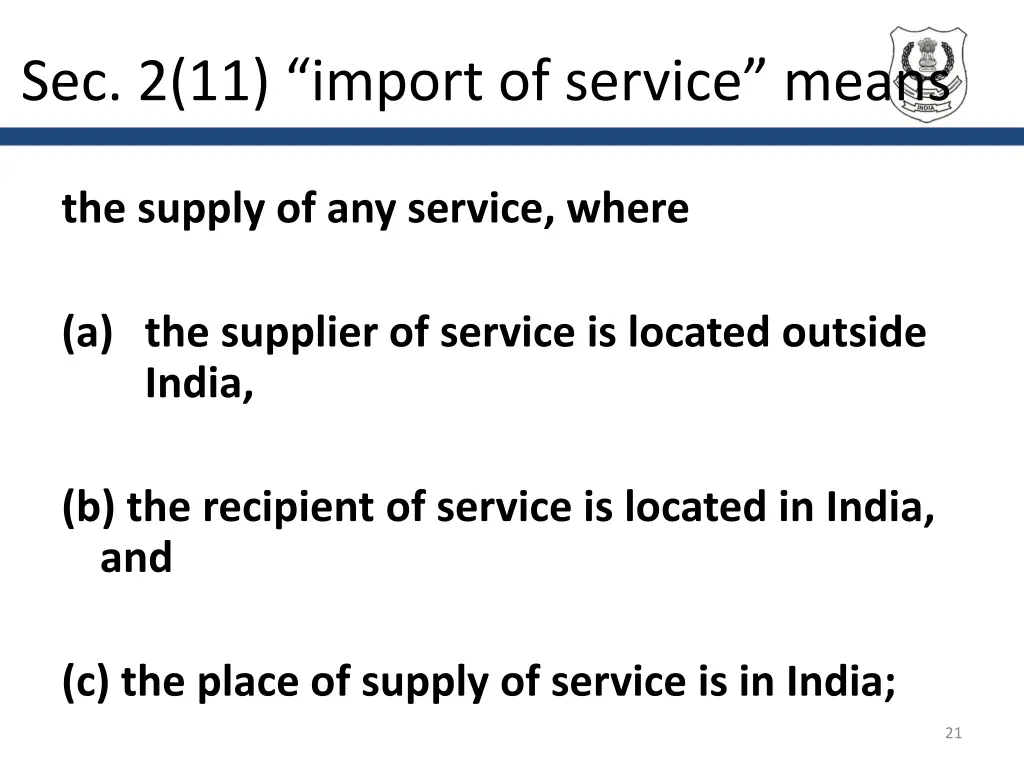 sec 2 11 import of service means