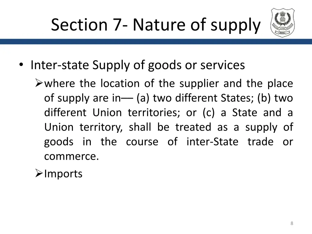 section 7 nature of supply