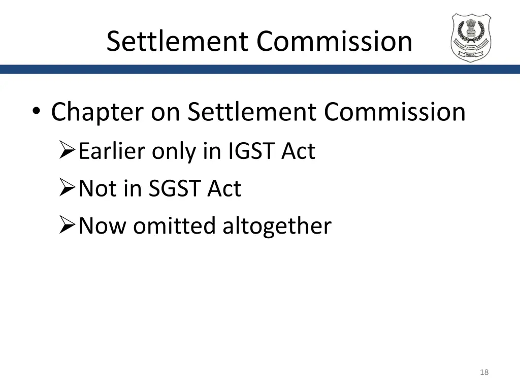 settlement commission