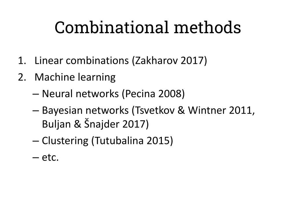 combinational methods