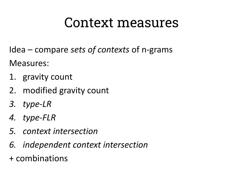 context measures