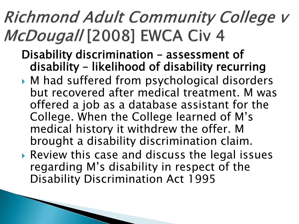 disability disability m had suffered from