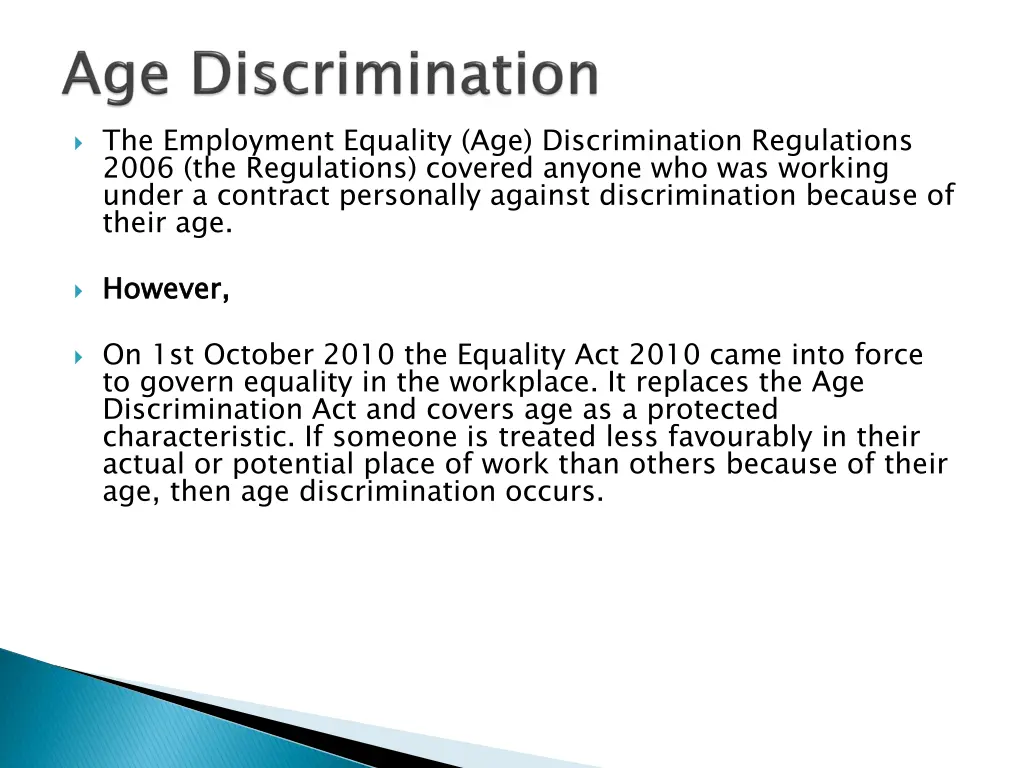 the employment equality age discrimination