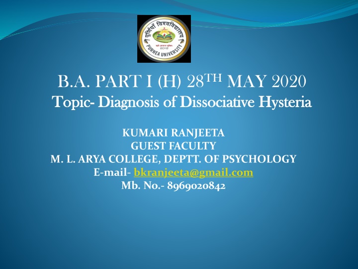 b a part i h 28 th may 2020 topic topic diagnosis