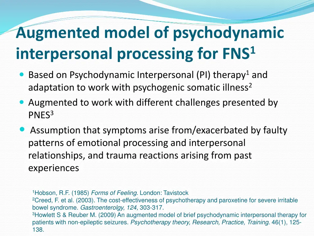 augmented model of psychodynamic interpersonal