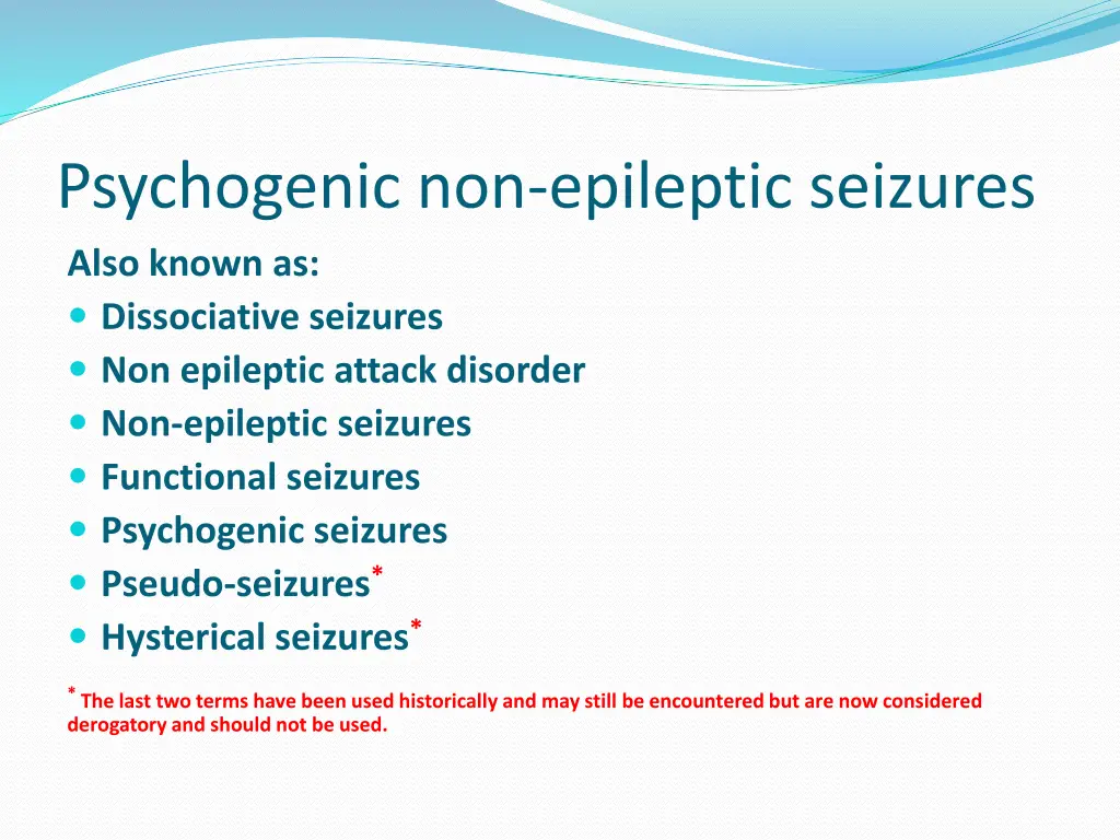 psychogenic non epileptic seizures