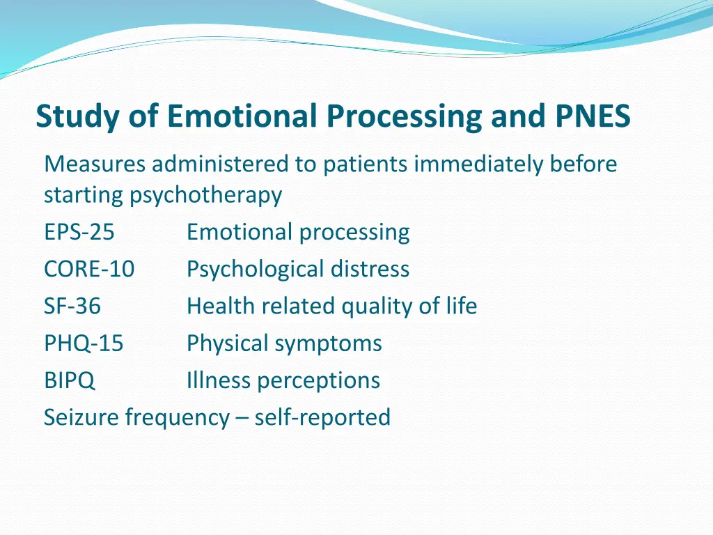 study of emotional processing and pnes