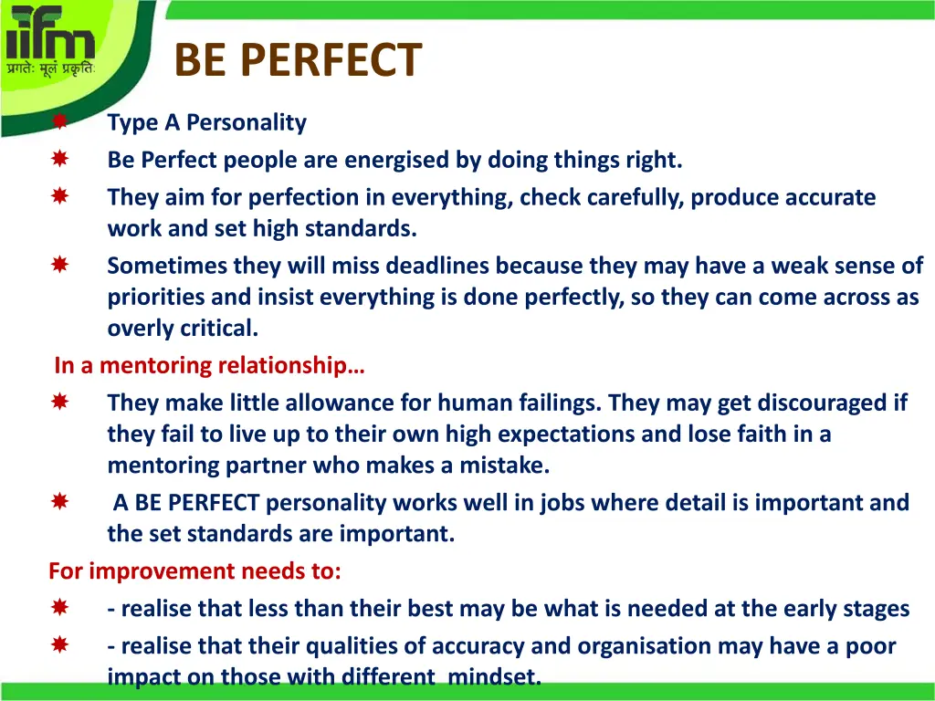 be perfect