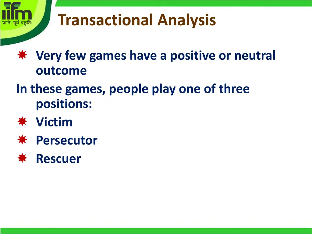 transactional analysis 8