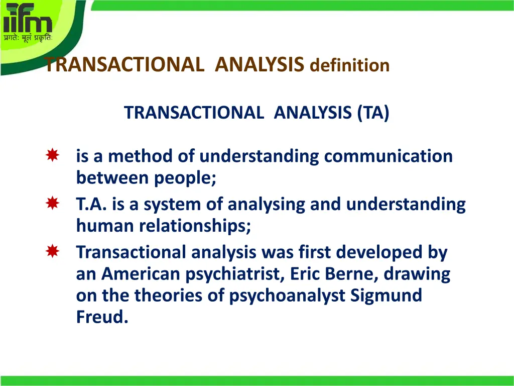 transactional analysis definition