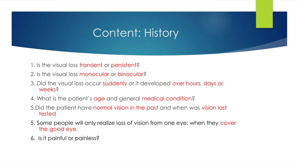 content history