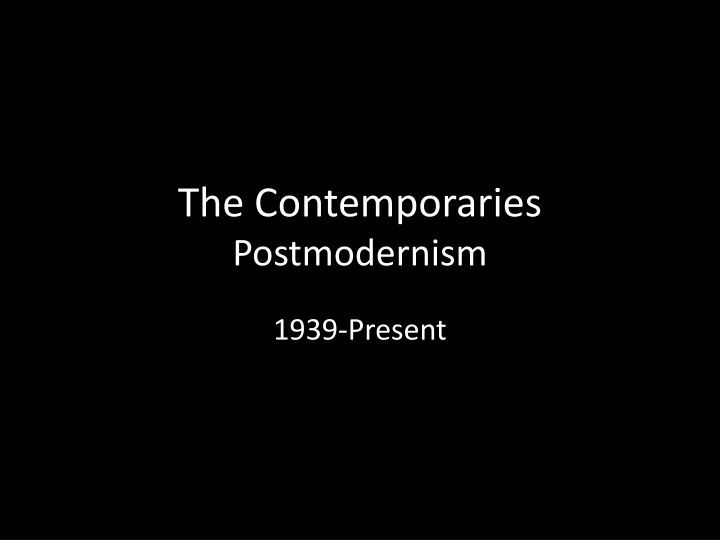 the contemporaries postmodernism