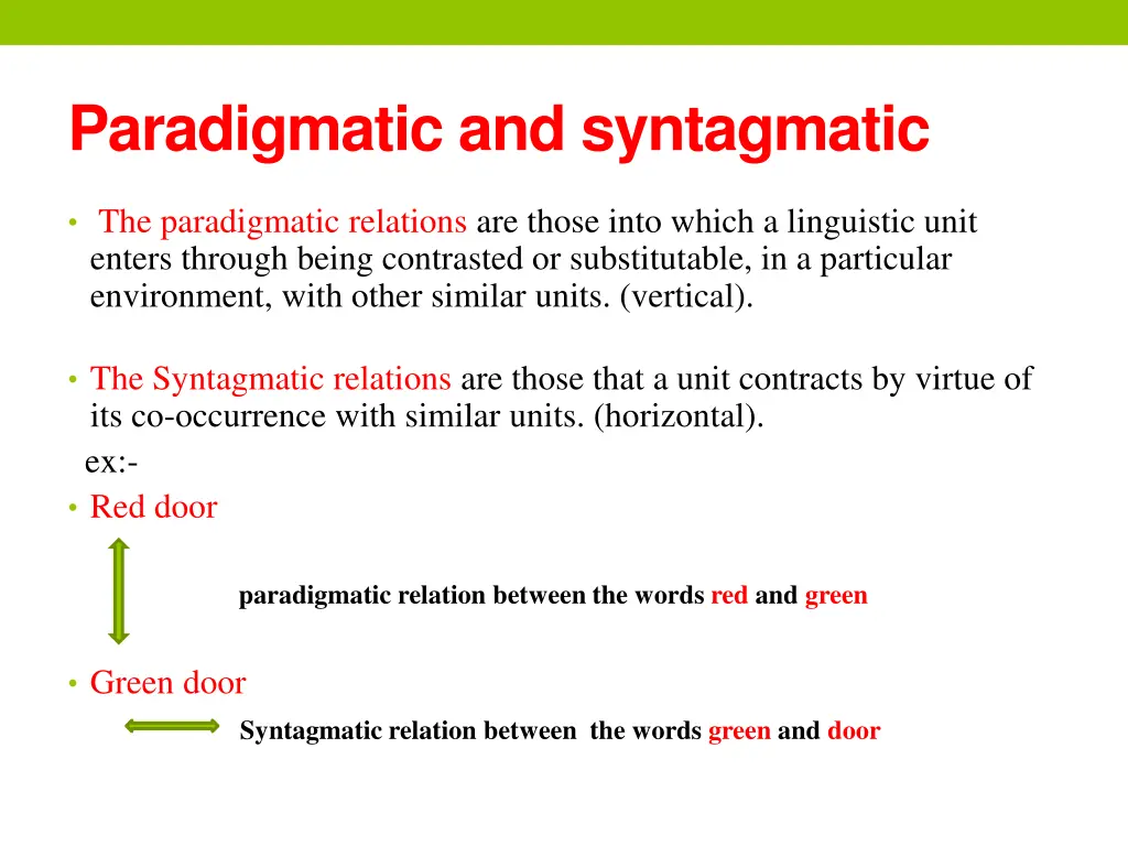 paradigmatic and syntagmatic