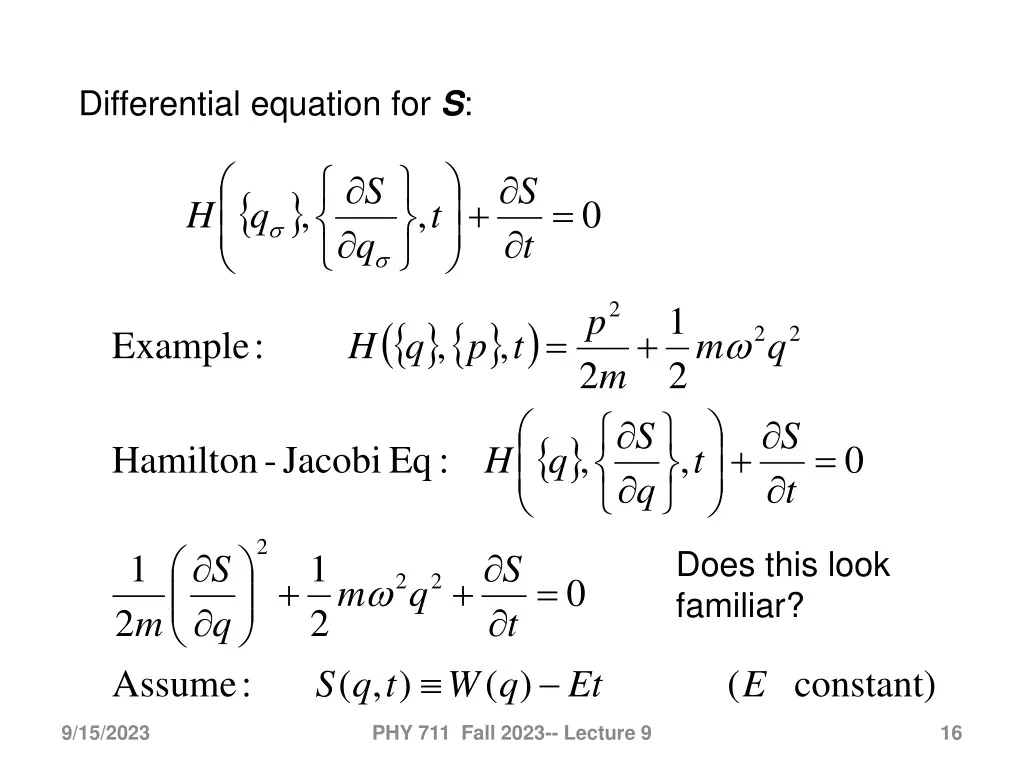 differential equation for s