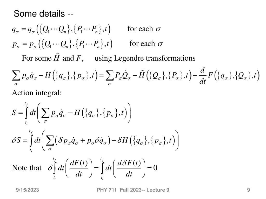 some details for some and using legendre