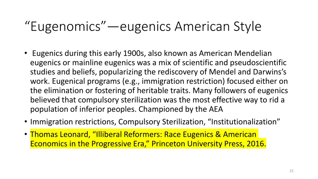 eugenomics eugenics american style