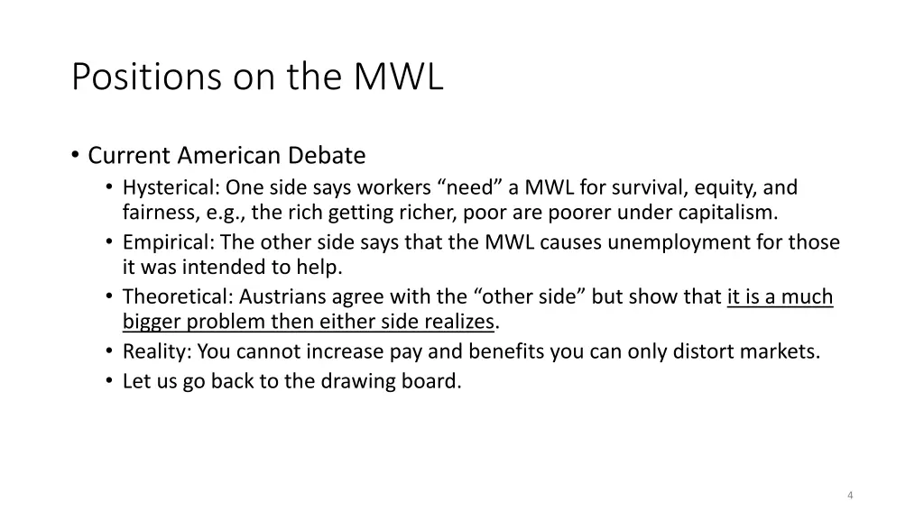 positions on the mwl