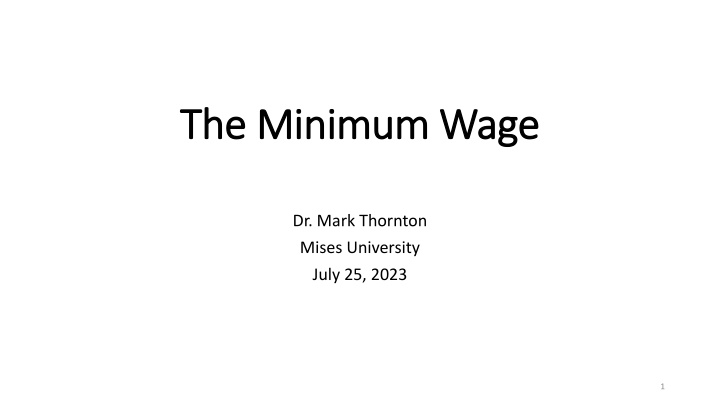 the minimum wage the minimum wage