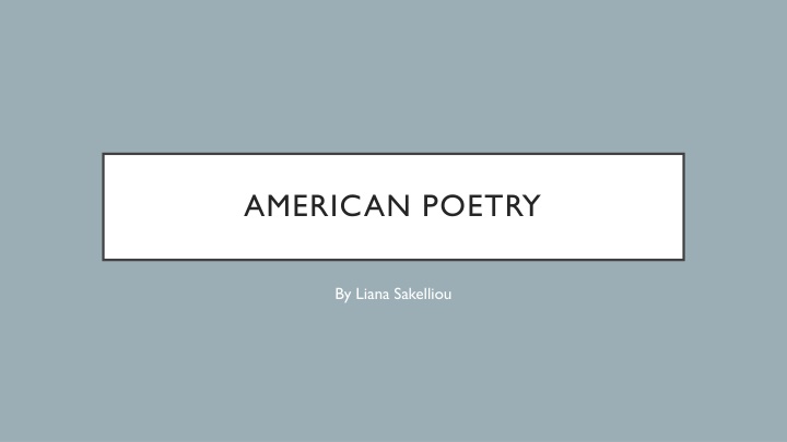 american poetry