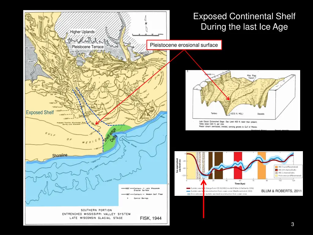 exposed continental shelf during the last ice age