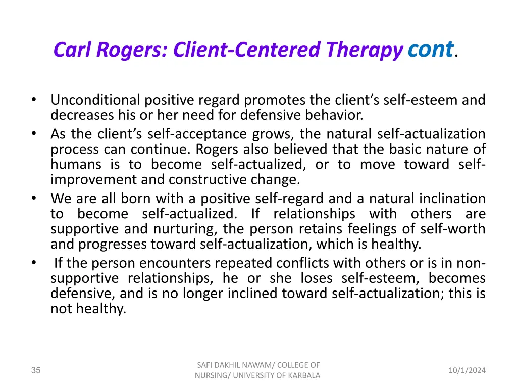 carl rogers client centered therapy cont 1