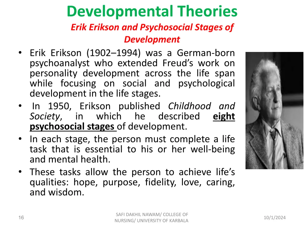 developmental theories erik erikson