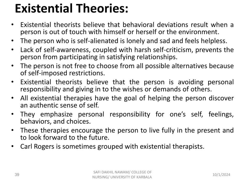 existential theories