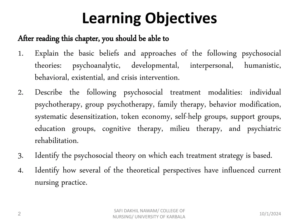 learning objectives thischapter chapter