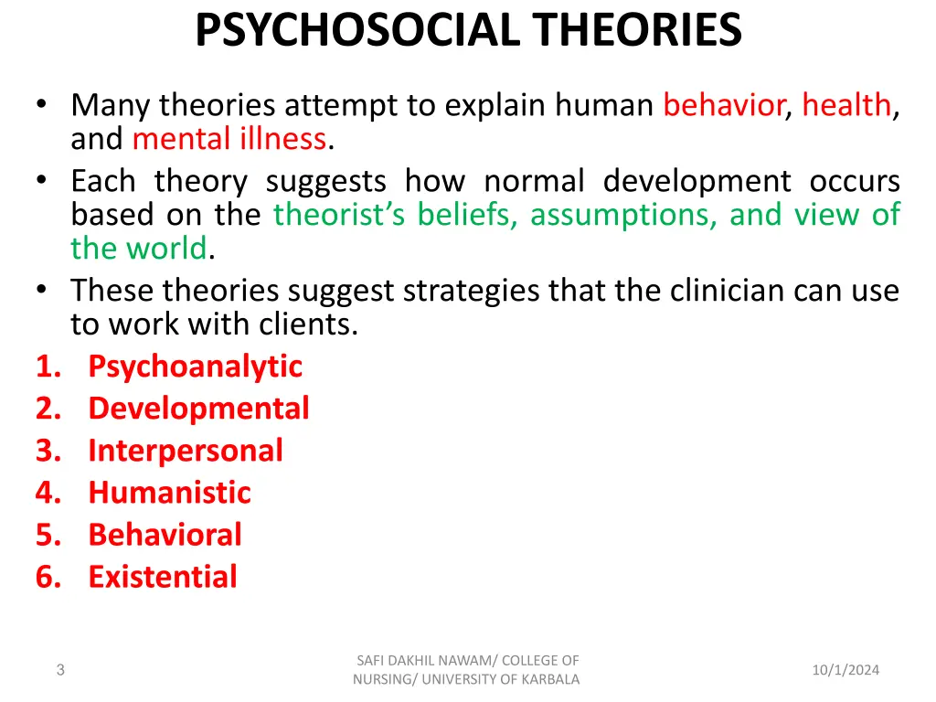 psychosocial theories 1