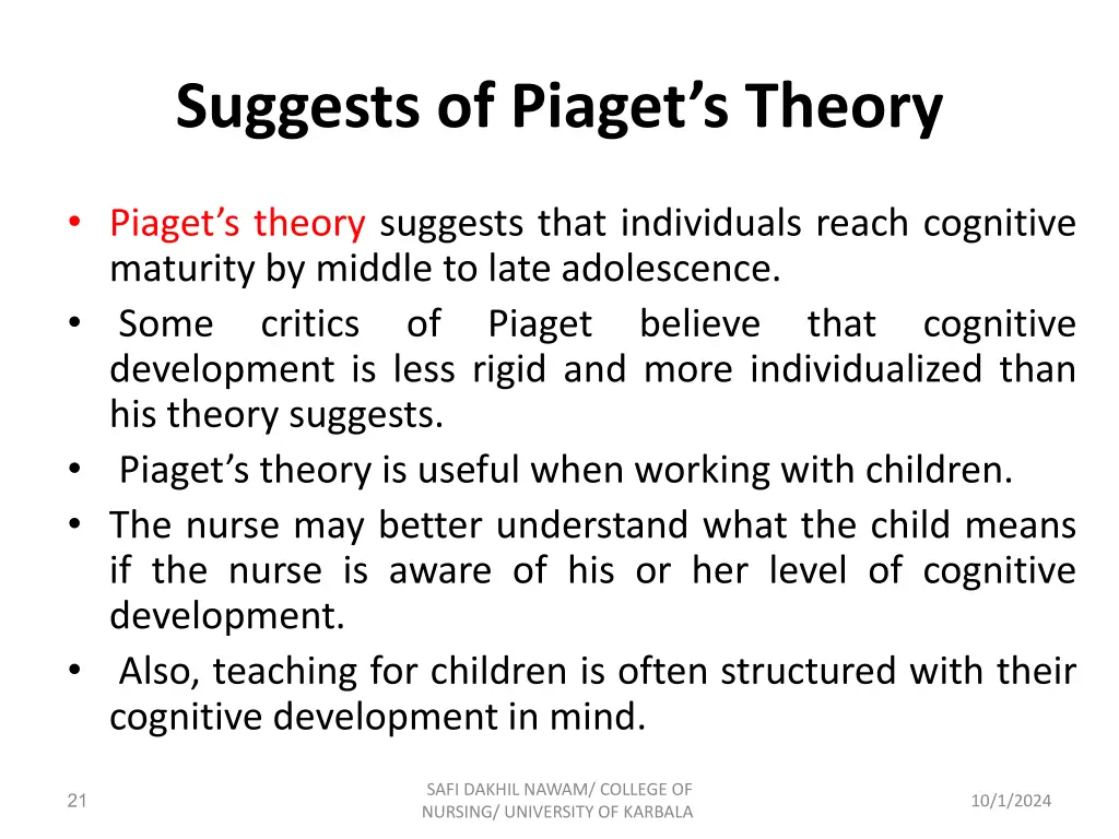 suggests of piaget s theory