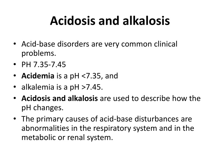 acidosis and alkalosis