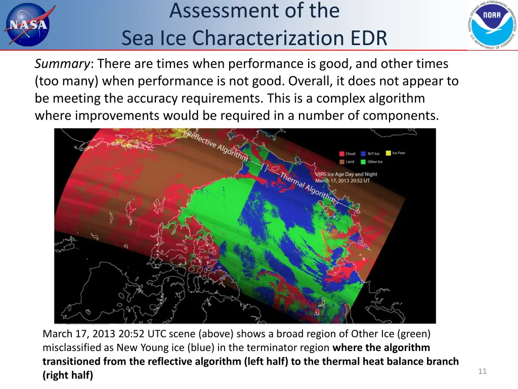 assessment of the sea ice characterization