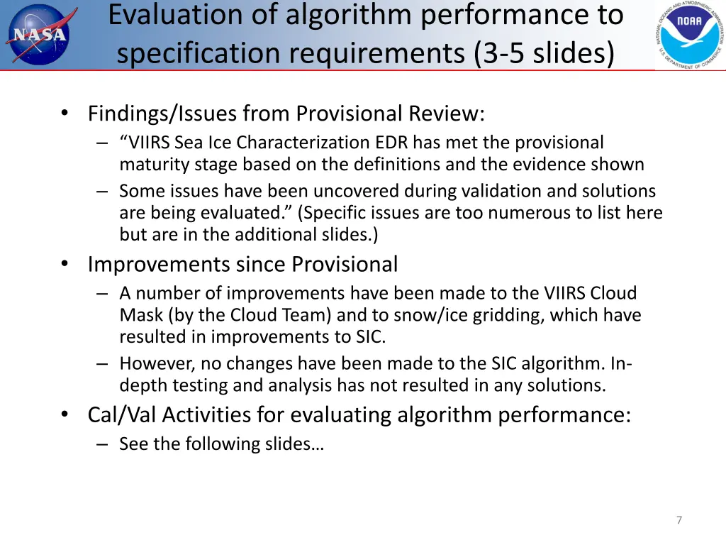 evaluation of algorithm performance