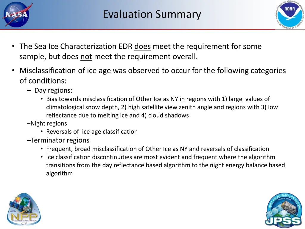 evaluation summary