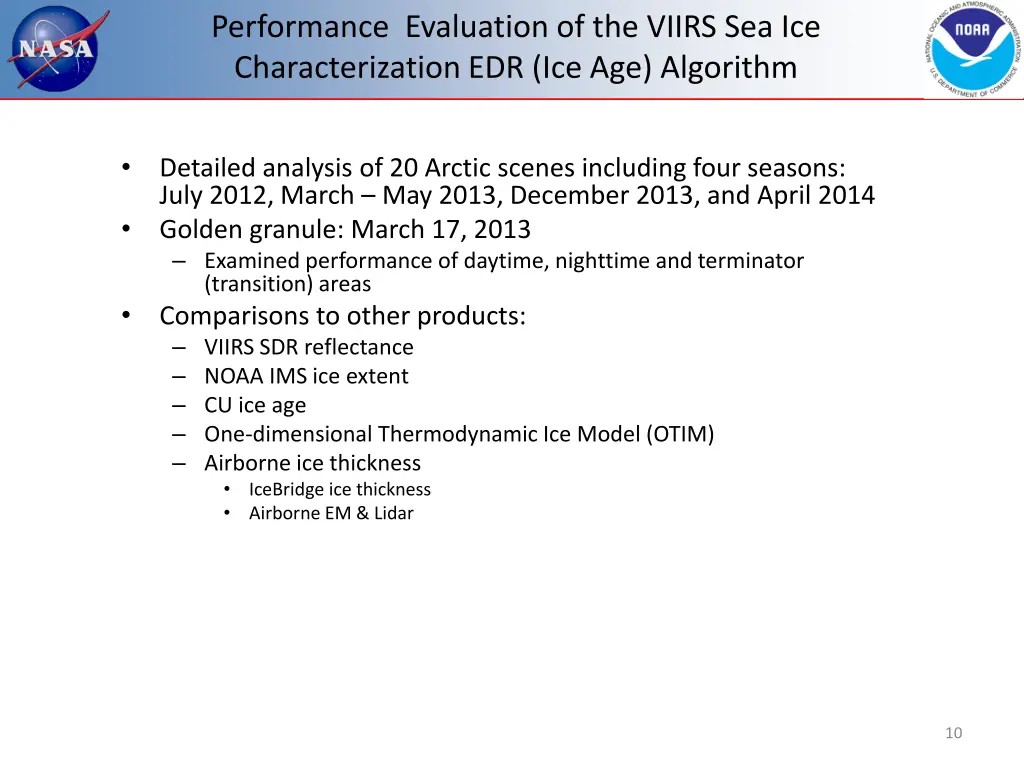 performance evaluation of the viirs