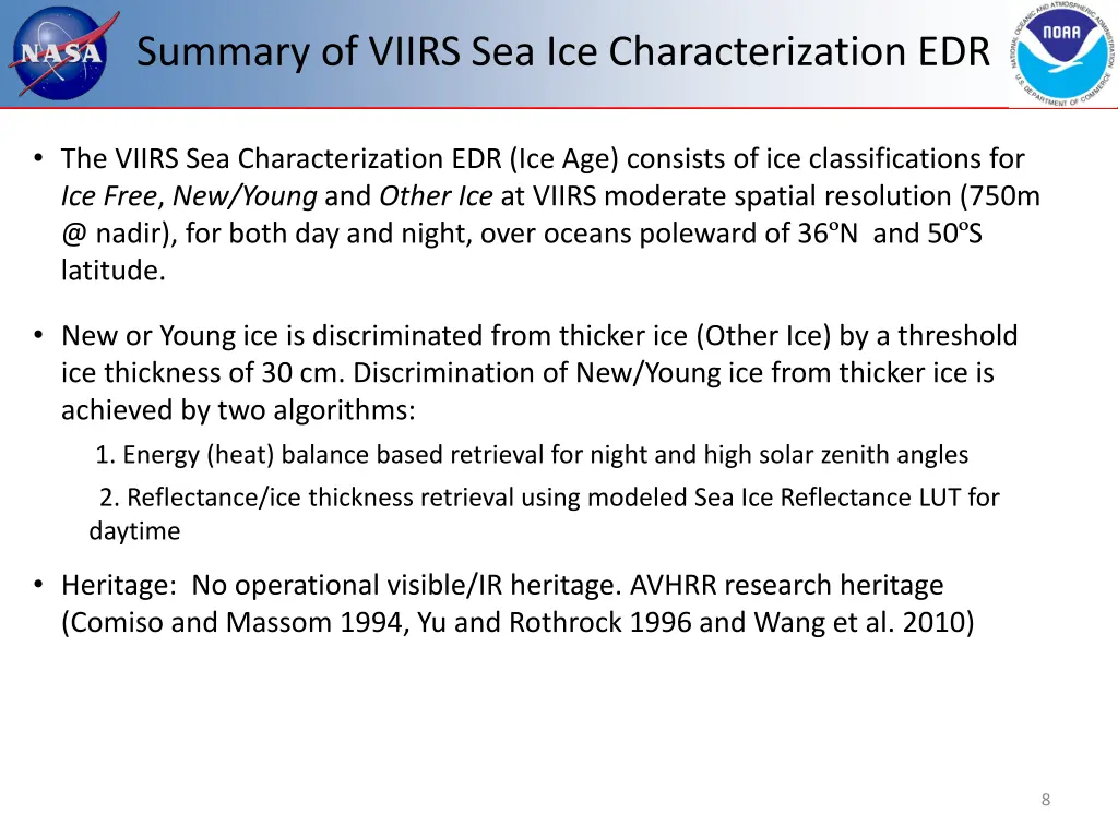 summary of viirs sea ice characterization edr