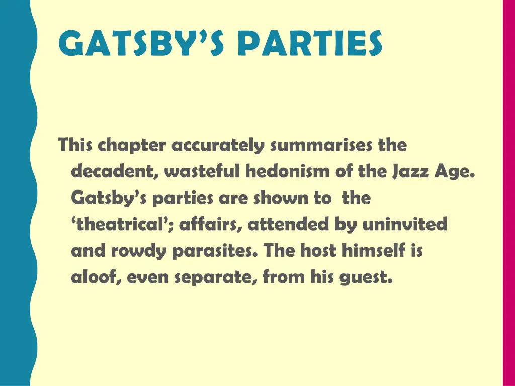 gatsby s parties