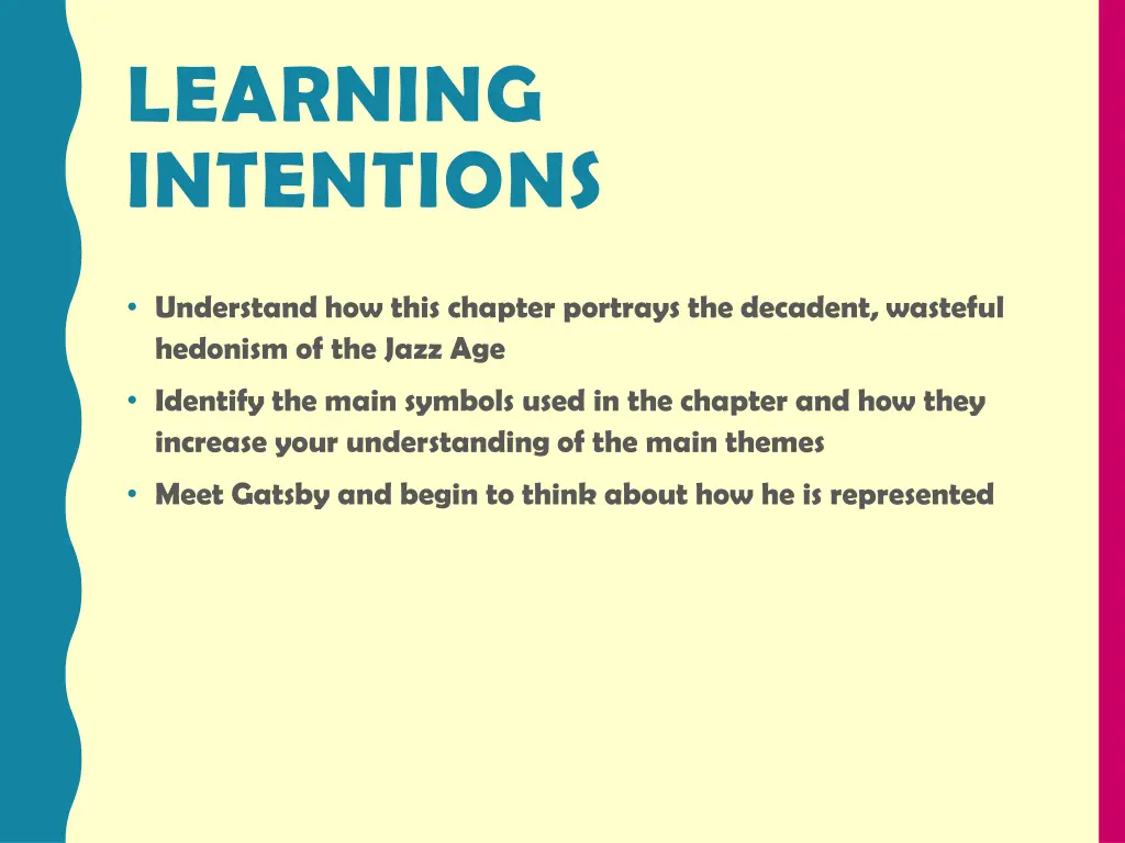 learning intentions