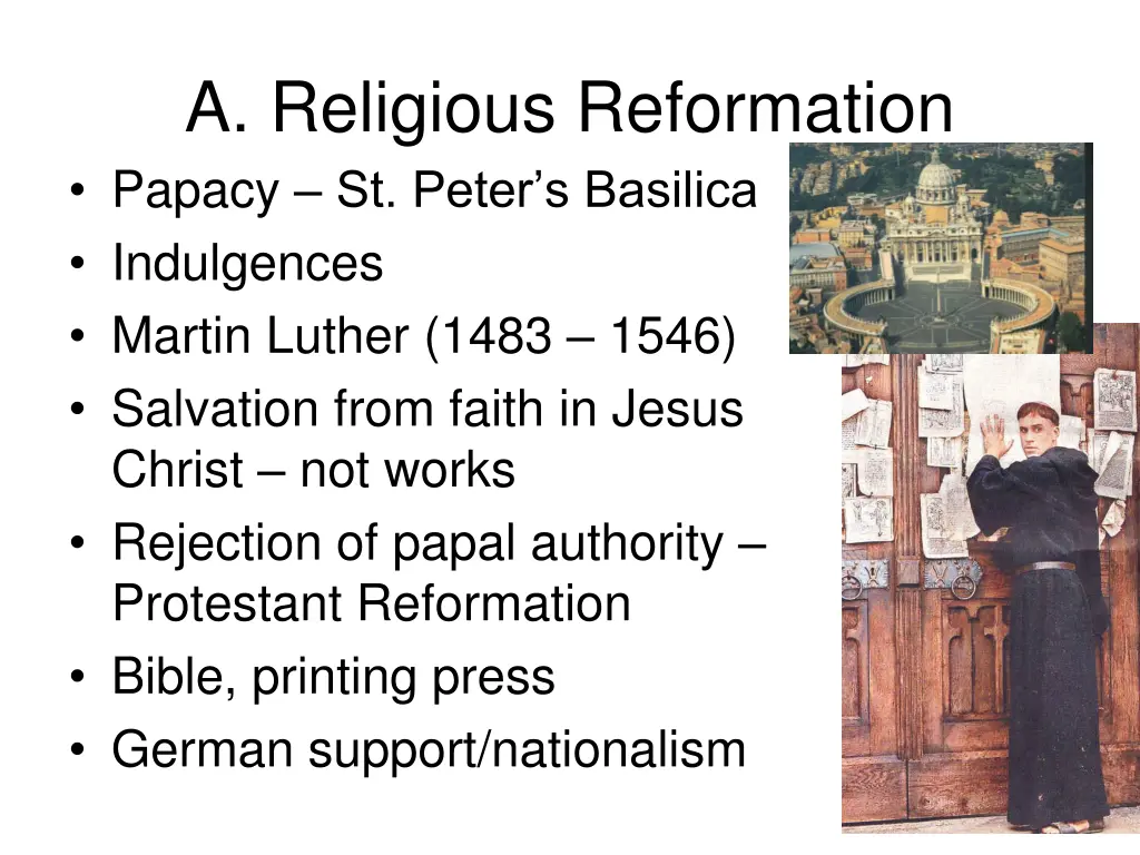 a religious reformation papacy st peter