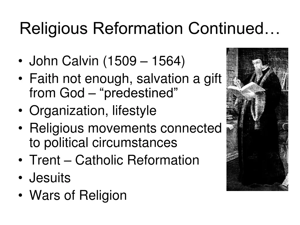 religious reformation continued