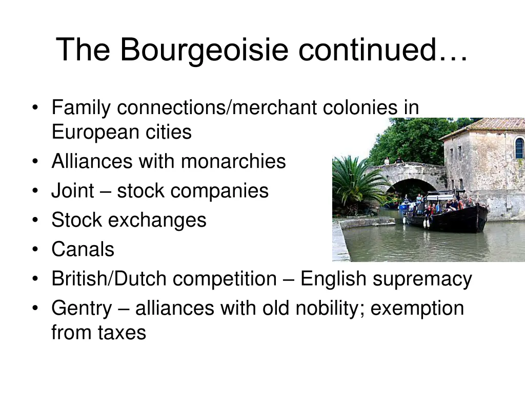 the bourgeoisie continued