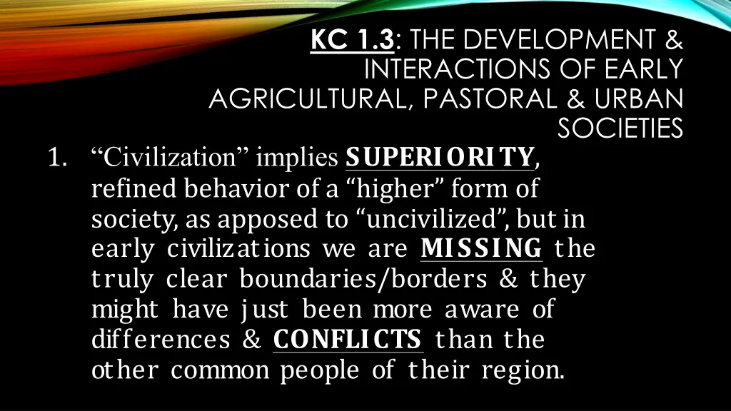 kc 1 3 the development interactions of early 1