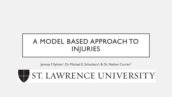 a model based approach to injuries