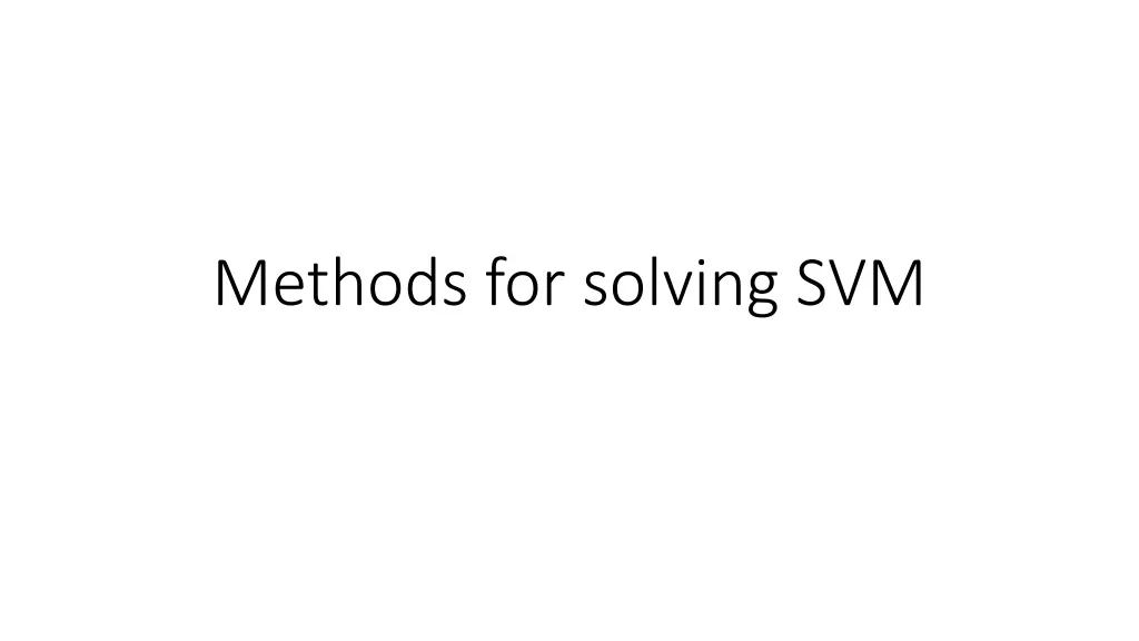 methods for solving svm