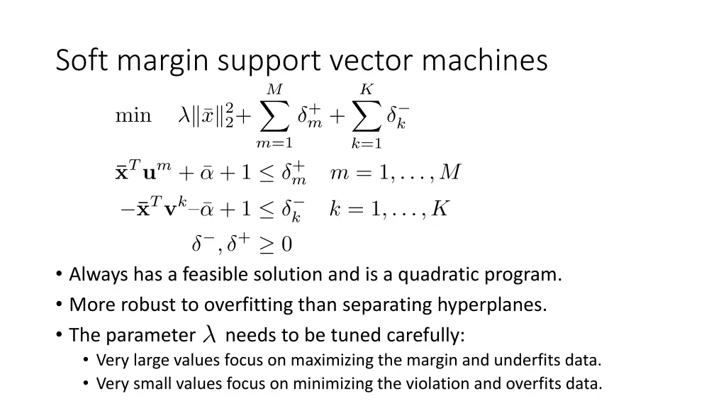 soft margin support vector machines