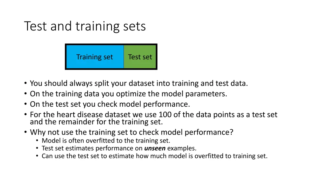 test and training sets 2