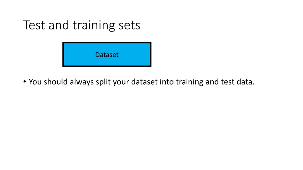 test and training sets