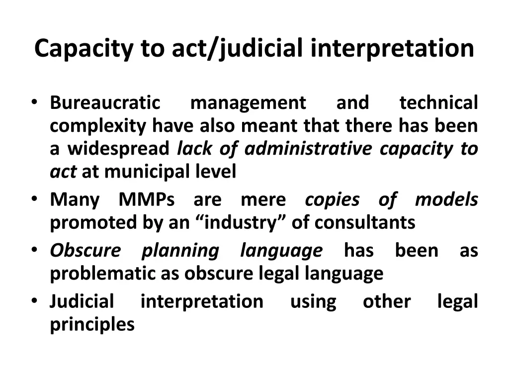 capacity to act judicial interpretation